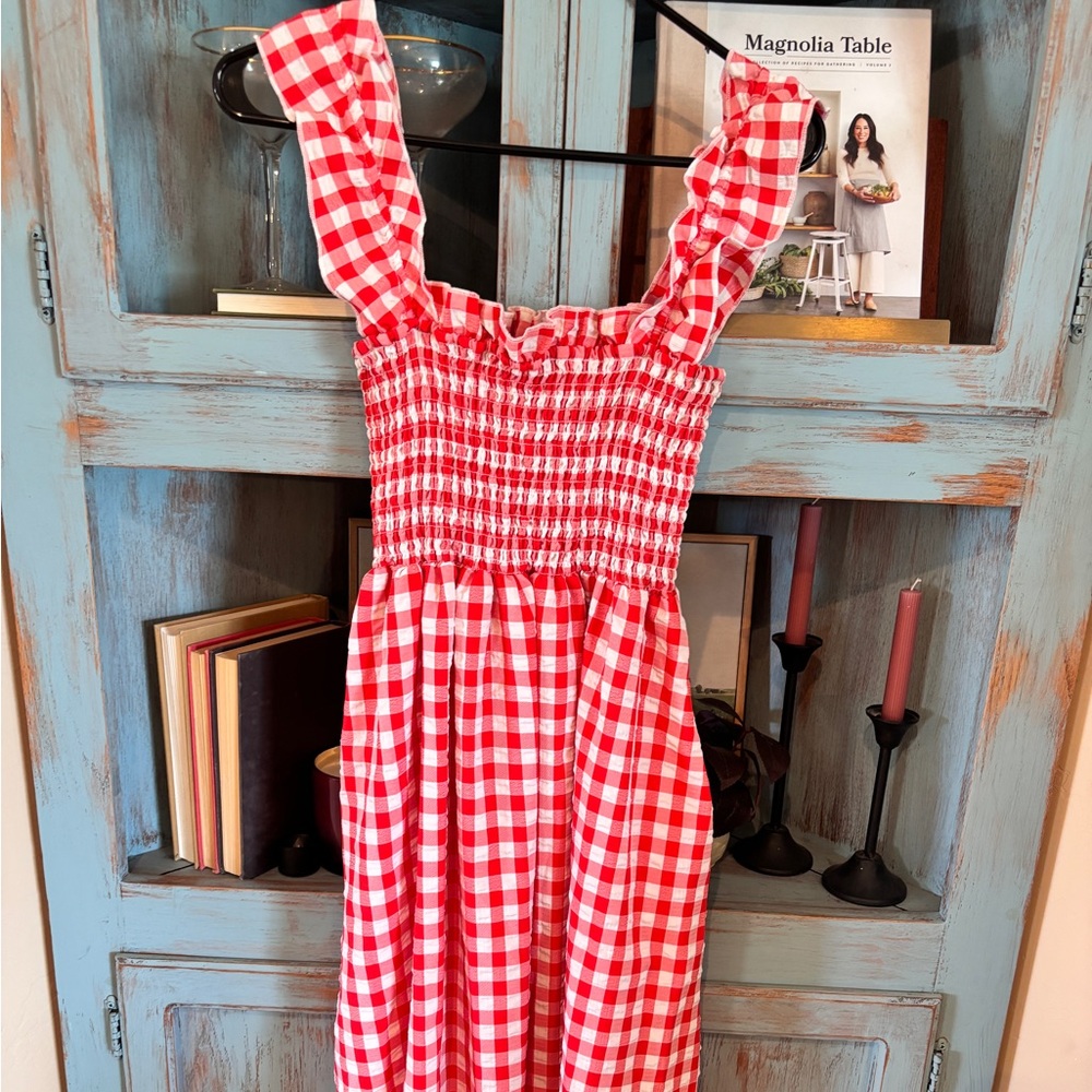Gingham printed maxi dress med - Picture 6 of 12